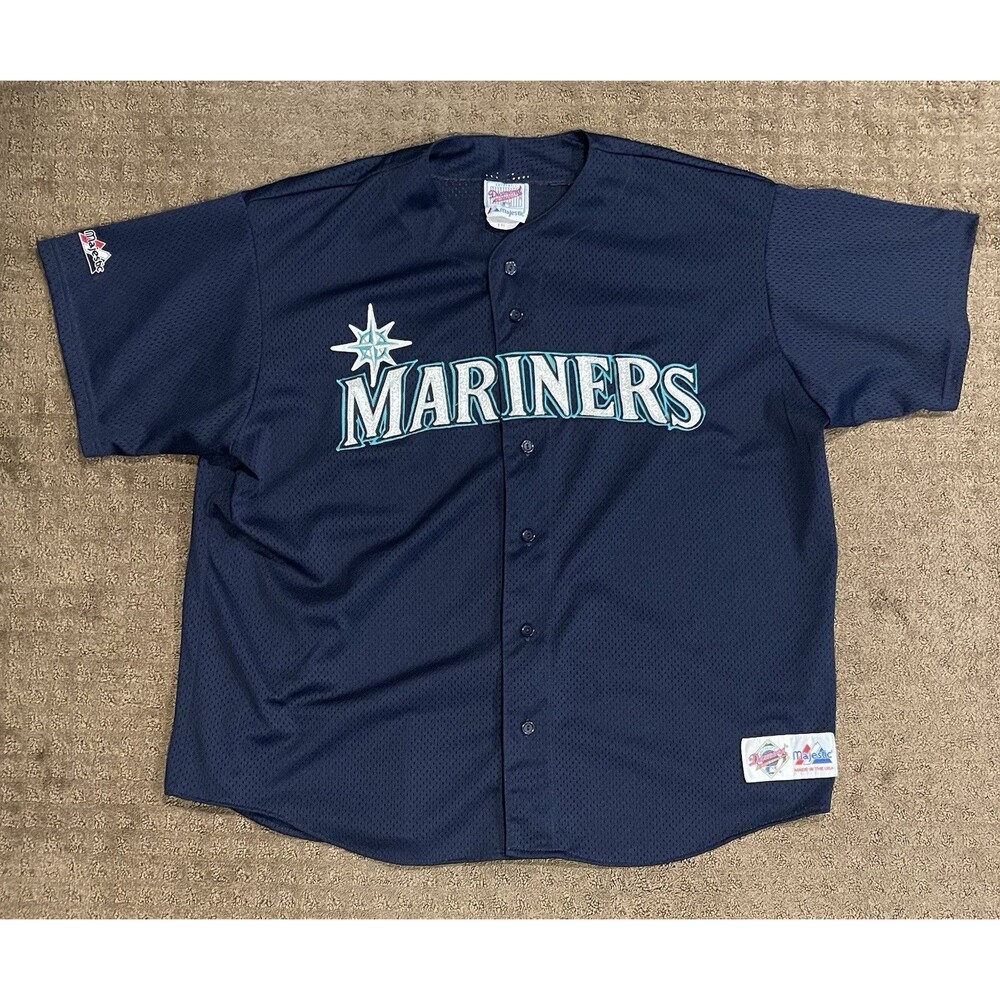 Majestic Seattle Mariners Jersey Made in USA MLB Diamond XXL Navy Vintage